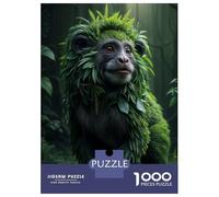 Hard Jigsaw Puzzle for Adults 1000 Pieces Monkey in Foliage Adult Jigsaw Puzzle Relax Games Enhance Memory Educational Challenge 38x26cm/1000pcs