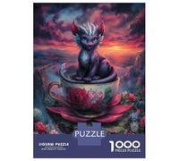 Hard Jigsaw Puzzle for Adults 1000 Pieces Monochrome Anime Character with Torii Gates Adult Jigsaw Relaxing Games Difficult Hard Educational Challenge 38x26cm/1000pcs