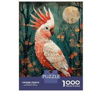 Hard Jigsaw Puzzle for Adults 1000 Pieces Moonlit Cockatoo Adult Puzzles Relax Games Enhance Memory Great Gift for Gaming 70x50cm/1000pcs