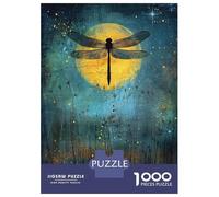 Hard Jigsaw Puzzle for Adults 1000 Pieces Moonlit Dragonfly Adult Puzzles Hands-on Game Home Decoration Educational Challenge 38x26cm/1000pcs