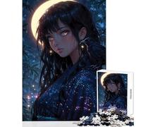 Hard Jigsaw Puzzle for Adults 1000 Pieces Moonlit Raven︰ Eastern Mystique Toy Wall Decor Art Work Gift Practical Game Artists' Collection, Fine Arts Size 50x75cm