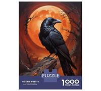 Hard Jigsaw Puzzle for Adults 1000 Pieces Moonlit Raven Puzzles for Adults Family Games Pattern Assembly Challenging To Complete 70x50cm/1000pcs