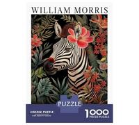 Hard Jigsaw Puzzle for Adults 1000 Pieces Morris Floral Zebra Exhibition Puzzle for Adults Hands-on Game Difficult Hard Birthday Present, Gifts, 52x38cm/1000pcs