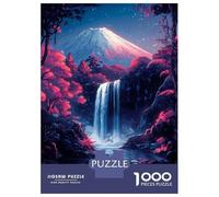 Hard Jigsaw Puzzle for Adults 1000 Pieces Mountain Fuji Waterfall Night Japanese Cherry Blossom Adult Jigsaw Puzzle Relax Games Enhance Memory Educational Challenge 38x26cm/1000pcs