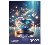 Hard Jigsaw Puzzle for Adults 1000 Pieces Music Notes Apple Decor Teenager Puzzles Family Game Staycation Kill Time Challenging To Complete 38x26cm/1000pcs