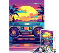 Hard Jigsaw Puzzle for Adults 1000 Pieces Music Synthwave s Educational Toy Great Gift for Games Educational Games Artists' Collection, Fine Arts Size 50x75cm