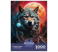 Hard Jigsaw Puzzle for Adults 1000 Pieces Mysterious Moon Lone Wolf Puzzles for Adults Brain Teaser Game Analysis And Logic Gifts for Friends And Family 38x26cm/1000pcs