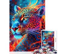 Hard Jigsaw Puzzle for Adults 1000 Pieces Mystical Neon Jaguar Educational Games Difficult Hard Toy Wall Decor Artists' Collection, Fine Arts (50x75cm)
