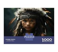 Hard Jigsaw Puzzle for Adults 1000 Pieces Native American Girl Jigsaw Puzzle Toy Wall Decor Analysis And Logic Gifts for Friends And Family 52x38cm/1000pcs