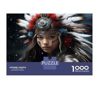 Hard Jigsaw Puzzle for Adults 1000 Pieces Native American Headdress Jigsaw Puzzle Toy Wall Decor Analysis And Logic Gifts for Friends And Family 38x26cm/1000pcs