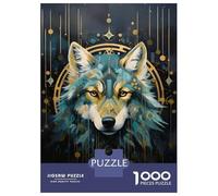 Hard Jigsaw Puzzle for Adults 1000 Pieces Native Wolf Portrait Puzzle for Adults Hands-on Game Difficult Hard Birthday Present, Gifts, 70x50cm/1000pcs