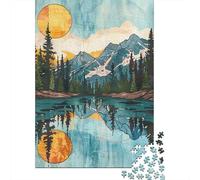 Hard Jigsaw Puzzle for Adults 1000 Pieces Nature's Serenity Mountain Reflections Adult Jigsaw Relaxing Games Difficult Hard Educational Challenge 70x50cm/1000pcs