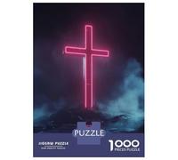 Hard Jigsaw Puzzle for Adults 1000 Pieces Neon Cross Jigsaw Brain Teaser Game Analysis And Logic Great Gift for Gaming 52x38cm/1000pcs
