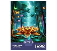 Hard Jigsaw Puzzle for Adults 1000 Pieces Neon Forest Glowing Lotus Jigsaw Puzzle Toy Wall Decor Analysis And Logic Gifts for Friends And Family 70x50cm/1000pcs