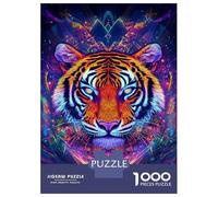 Hard Jigsaw Puzzle for Adults 1000 Pieces Neon Tiger Vision Puzzles for Adults DIY Toys Improve Memory Birthday Present, Gifts, 52x38cm/1000pcs