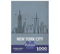 Hard Jigsaw Puzzle for Adults 1000 Pieces NYC Skyline Minimalist Art Jigsaw Brain Teaser Game Analysis And Logic Great Gift for Gaming 70x50cm/1000pcs