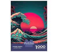 Hard Jigsaw Puzzle for Adults 1000 Pieces Ocean Wave Japan Puzzle for Adults Hands-on Game Difficult Hard Birthday Present, Gifts, 70x50cm/1000pcs