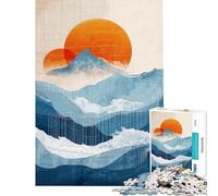 Hard Jigsaw Puzzle for Adults 1000 Pieces Oceanic Sun for Birthday, Chrismas Perfect Decoration Educational Game Suitable for Ages 14 And Up (38x26cm)