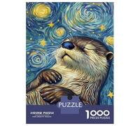 Hard Jigsaw Puzzle for Adults 1000 Pieces Otter Dreams Under Stars Adult Jigsaw Puzzle Relax Games Enhance Memory Educational Challenge 70x50cm/1000pcs