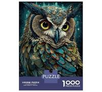 Hard Jigsaw Puzzle for Adults 1000 Pieces Owl Floral Puzzle for Adults Hands-on Game Difficult Hard Birthday Present, Gifts, 38x26cm/1000pcs