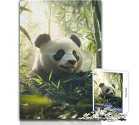 Hard Jigsaw Puzzle for Adults 1000 Pieces Panda in Bamboo Forest Soothing Quiet Time Enjoyment Strict Precision Standard Play Toy Size 38x26cm