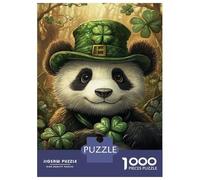 Hard Jigsaw Puzzle for Adults 1000 Pieces Panda in Clover Hat Puzzles for Adults Brain Teaser Game Analysis And Logic Gifts for Friends And Family 70x50cm/1000pcs