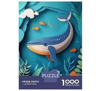 Hard Jigsaw Puzzle for Adults 1000 Pieces Papercraft Whale Adult Puzzles Relax Games Enhance Memory Great Gift for Gaming 38x26cm/1000pcs