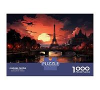 Hard Jigsaw Puzzle for Adults 1000 Pieces Paris Sunset Romance Jigsaw Puzzle Toy Wall Decor Analysis And Logic Gifts for Friends And Family 52x38cm/1000pcs