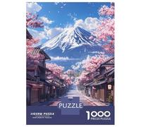 Hard Jigsaw Puzzle for Adults 1000 Pieces Pastel Fuji Mountain Puzzles for Adults Brain Teaser Game Analysis And Logic Gifts for Friends And Family 38x26cm/1000pcs