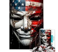 Hard Jigsaw Puzzle for Adults 1000 Pieces Patriotism Hacker Difficult And Challenge Home Art Decor Family Game for And from 14 Years And over (50x75cm)