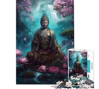 Hard Jigsaw Puzzle for Adults 1000 Pieces Peaceful Buddha Fun Activities at Home Difficult Challenge Toy Wall Decor for Age 14+ Game (38x52cm)