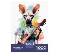 Hard Jigsaw Puzzle for Adults 1000 Pieces Peterbald Cat Teenager Puzzles Hands-on Game Staycation Kill Time Great Gift for Gaming 52x38cm/1000pcs