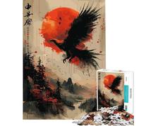 Hard Jigsaw Puzzle for Adults 1000 Pieces Phoenix Watercolor Drawing Fun Activities at Home Difficult Challenge Toy Wall Decor for Age 14+ Game (50x75cm)