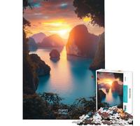 Hard Jigsaw Puzzle for Adults 1000 Pieces Phuket Island Thailand Sunset Landscape Help The Brain Exercise For Family Fun Educational Toy for Ages 14 And over (38X26cm)