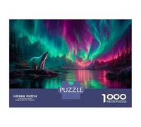 Hard Jigsaw Puzzle for Adults 1000 Pieces Polar Bear Aurora Borealis-1 Jigsaw Puzzle Anti-Stress Toys Precision Cutting Great Gift for Gaming 70x50cm/1000pcs