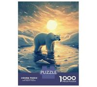 Hard Jigsaw Puzzle for Adults 1000 Pieces Polar Bear Sunset Adult Puzzles Hands-on Game Home Decoration Educational Challenge 70x50cm/1000pcs