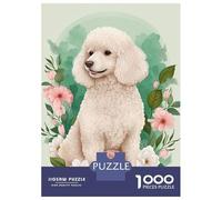 Hard Jigsaw Puzzle for Adults 1000 Pieces Poodle Floral Portrait Jigsaw Anti-Stress Toys Analysis And Logic Birthday Present, Gifts, 70x50cm/1000pcs