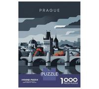 Hard Jigsaw Puzzle for Adults 1000 Pieces Prague Cityscape Puzzles for Adults Family Games Pattern Assembly Challenging To Complete 52x38cm/1000pcs