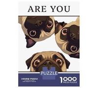 Hard Jigsaw Puzzle for Adults 1000 Pieces Pugs in Bathroom Asking Are You Pooping Dog Jigsaw for Adults Hands-on Game Wall Art Birthday Present, Gifts, 52x38cm/1000pcs