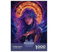 Hard Jigsaw Puzzle for Adults 1000 Pieces Purple-Haired Fantasy Warrior Puzzle for Adults Hands-on Game Difficult Hard Birthday Present, Gifts, 52x38cm/1000pcs