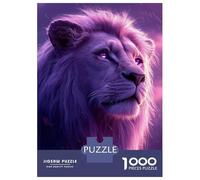 Hard Jigsaw Puzzle for Adults 1000 Pieces Purple Lion Portrait Puzzles for Adults Brain Teaser Game Analysis And Logic Gifts for Friends And Family 70x50cm/1000pcs