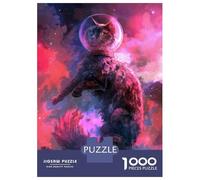 Hard Jigsaw Puzzle for Adults 1000 Pieces Purple Space Cat Jigsaw for Adults Relax Games Difficult Challenge Birthday Present, Gifts, 52x38cm/1000pcs