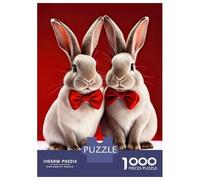 Hard Jigsaw Puzzle for Adults 1000 Pieces Rabbit Cute Animal Adult Puzzles Relax Games Enhance Memory Great Gift for Gaming 38x26cm/1000pcs