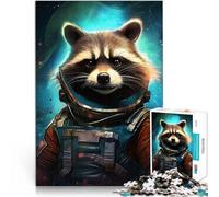 Hard Jigsaw Puzzle for Adults 1000 Pieces Raccoon Art Made of cardboard for ages 14 and over Analysis and logic Birthday Gifts。size:38x52cm/14.96x20.47inch