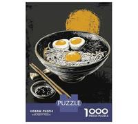 Hard Jigsaw Puzzle for Adults 1000 Pieces Ramen Bowl with Eggs And Chopsticks Jigsaw Brain Teaser Game Analysis And Logic Great Gift for Gaming 70x50cm/1000pcs