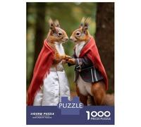 Hard Jigsaw Puzzle for Adults 1000 Pieces Red Squirrel Wedding Adult Puzzles Hands-on Game Home Decoration Educational Challenge 38x26cm/1000pcs