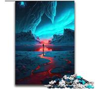 Hard Jigsaw Puzzle for Adults 1000 Pieces Red Sun Antarctica Challenging Game Toys Pattern Assembly Art Work Gift (size 38x52cm)