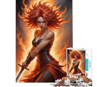 Hard Jigsaw Puzzle for Adults 1000 Pieces Redhead Warrior Help The Brain Exercise For Family Fun Educational Toy for Ages 14 And over (38X26CM)