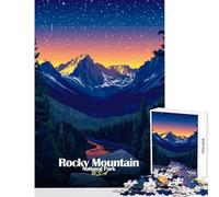 Hard Jigsaw Puzzle for Adults 1000 Pieces Rocky Mountain National Park Toy Wall Decor Art Work Gift Practical Game Artists' Collection, Fine Arts Size 38x52cm