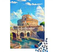 Hard Jigsaw Puzzle for Adults 1000 Pieces Rome Cityscape with Castle-1 Adult Jigsaw Puzzle Hands-on Game For Family Fun Challenging To Complete 52x38cm/1000pcs